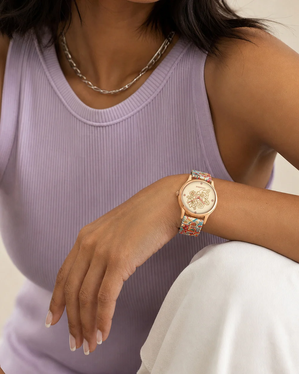 TEAL by Chumbak Jungle Beats Watch Ivory
