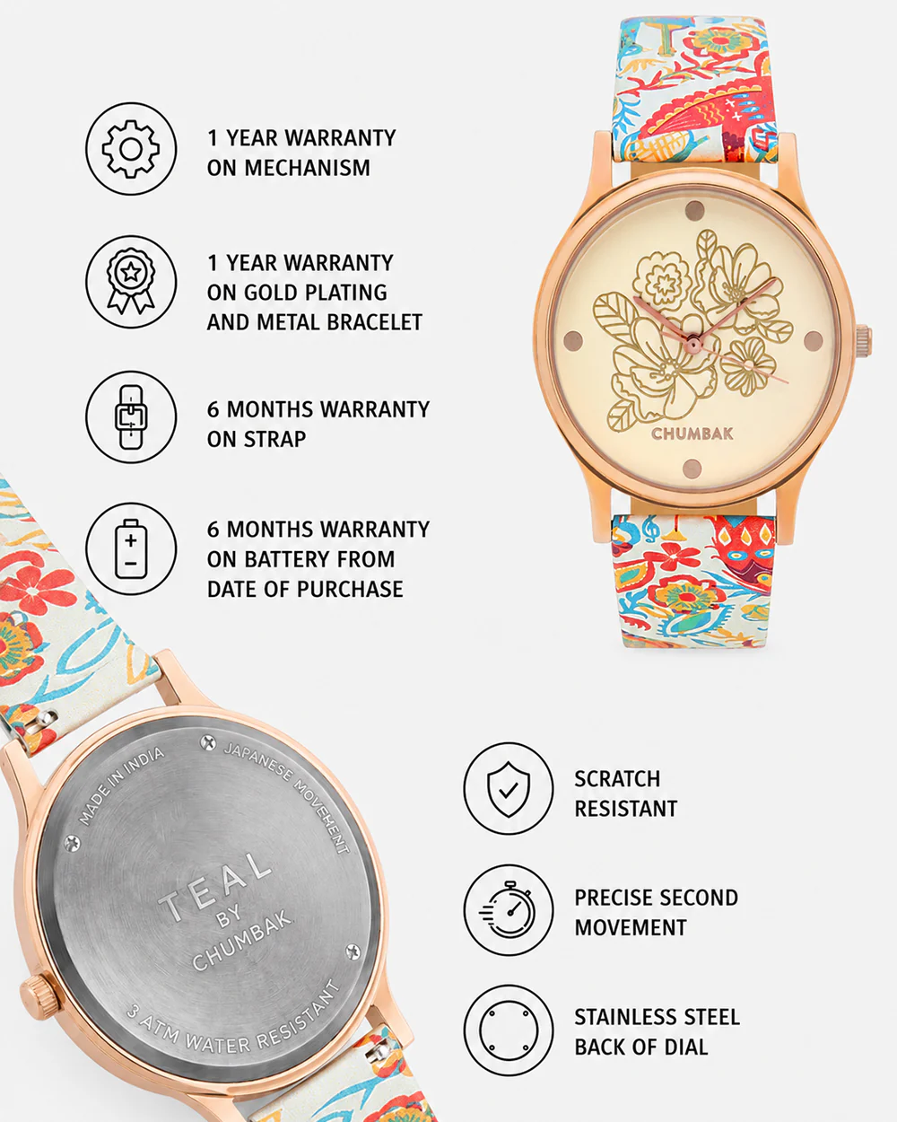 TEAL by Chumbak Jungle Beats Watch Ivory - Image 6
