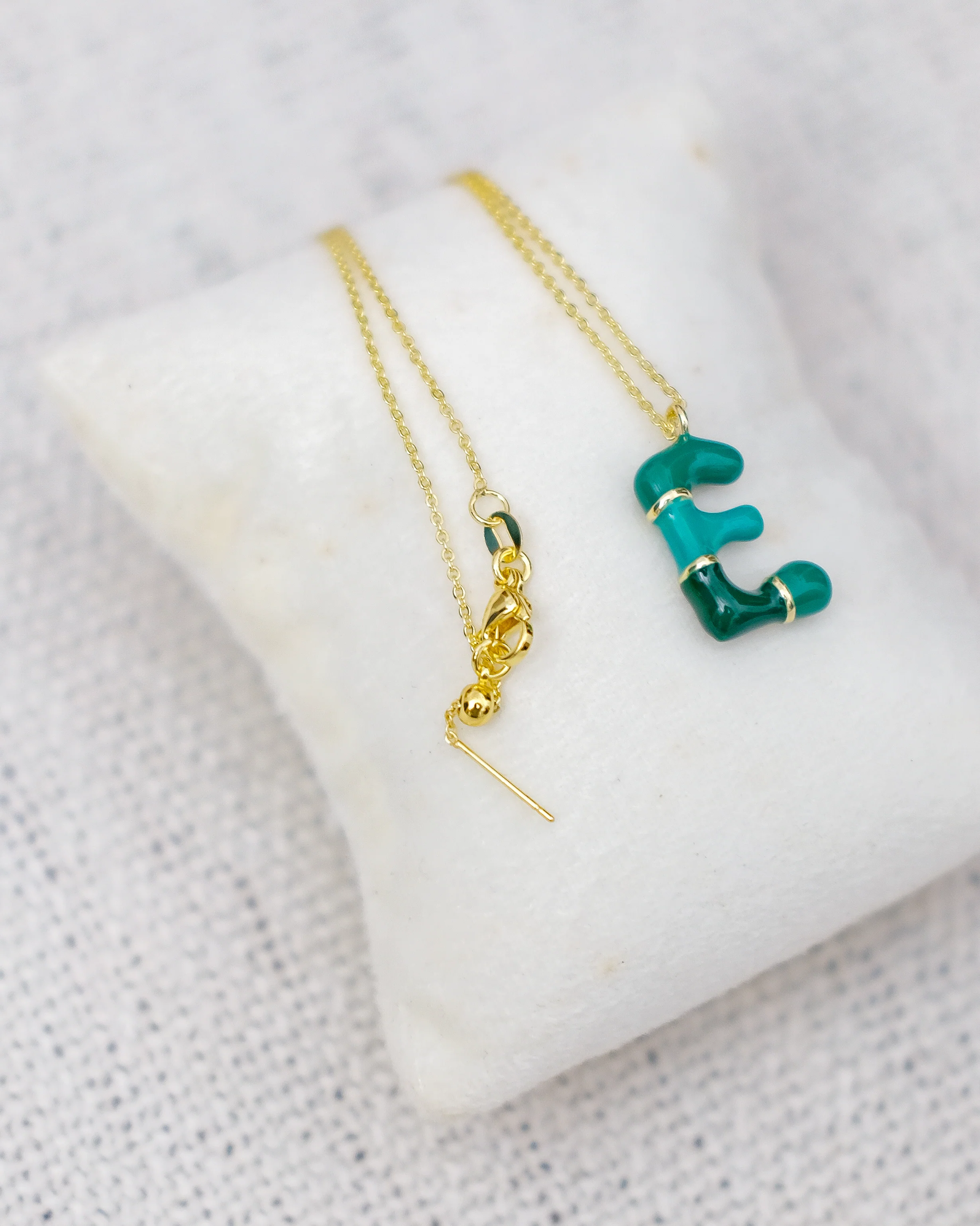 Alphabet Charm + Chain - E - Image 4