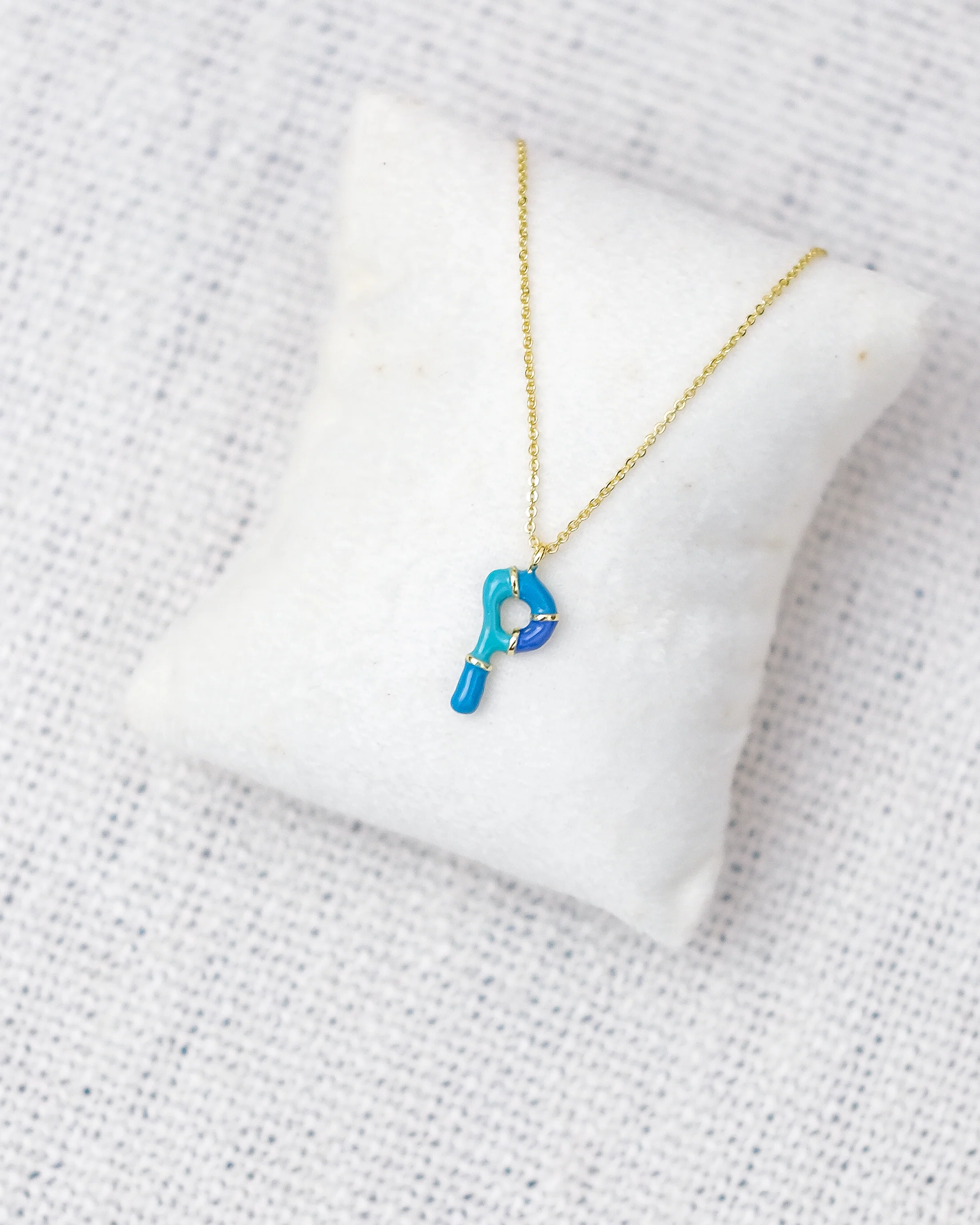 Alphabet Charm + Chain - P - Image 2