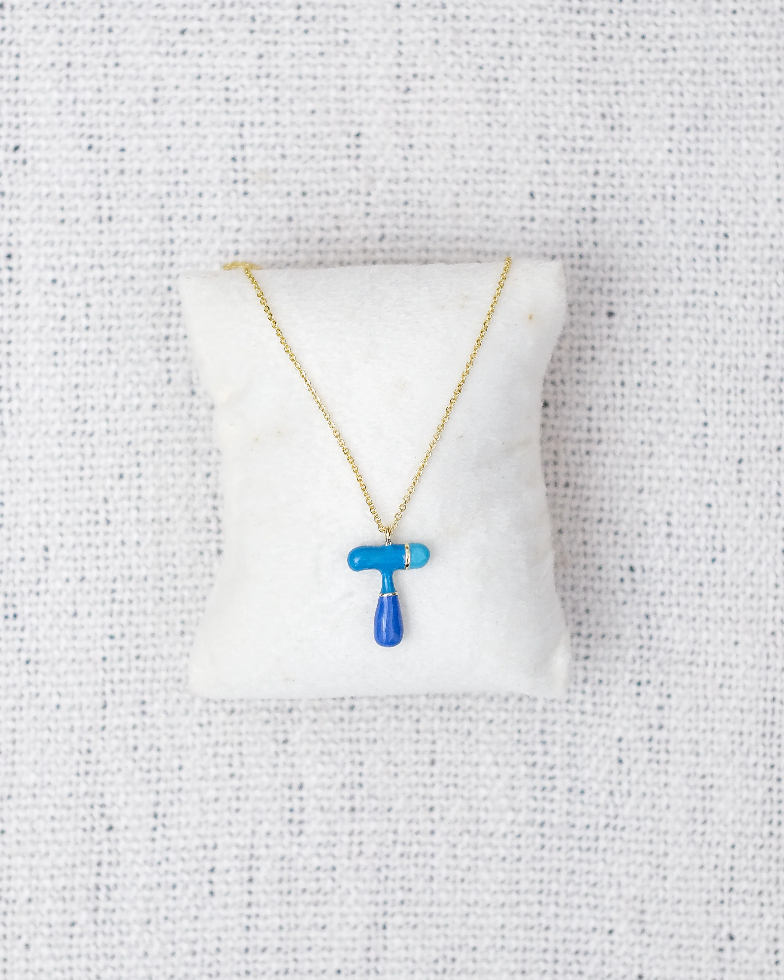 Alphabet Charm + Chain - T - Image 2