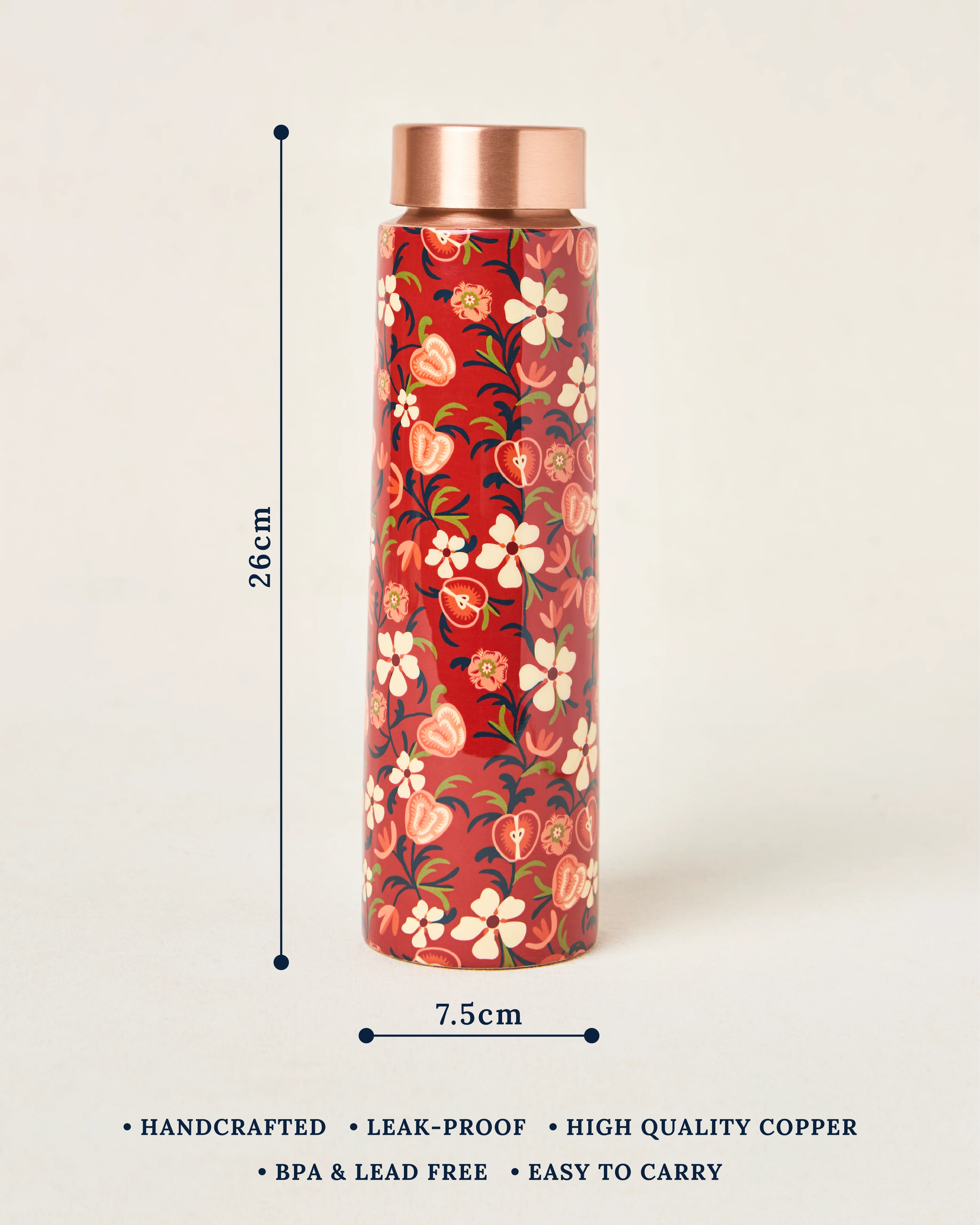 Apple Orchards Copper Bottle, 900 ml | Kashmir Trails - Image 5