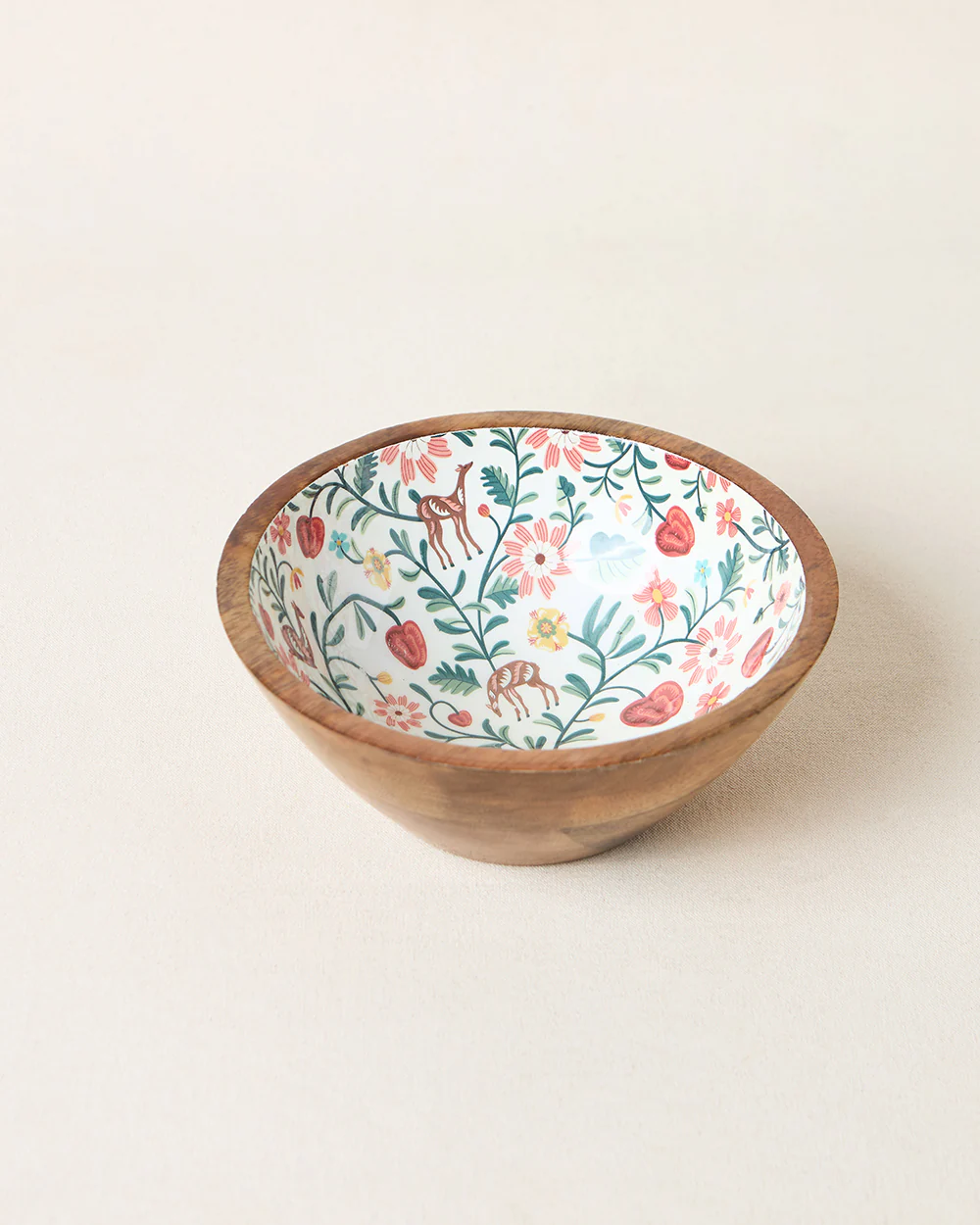 Apple Orchards Wooden Bowl,8"dia | Kashmir Trails - Image 2