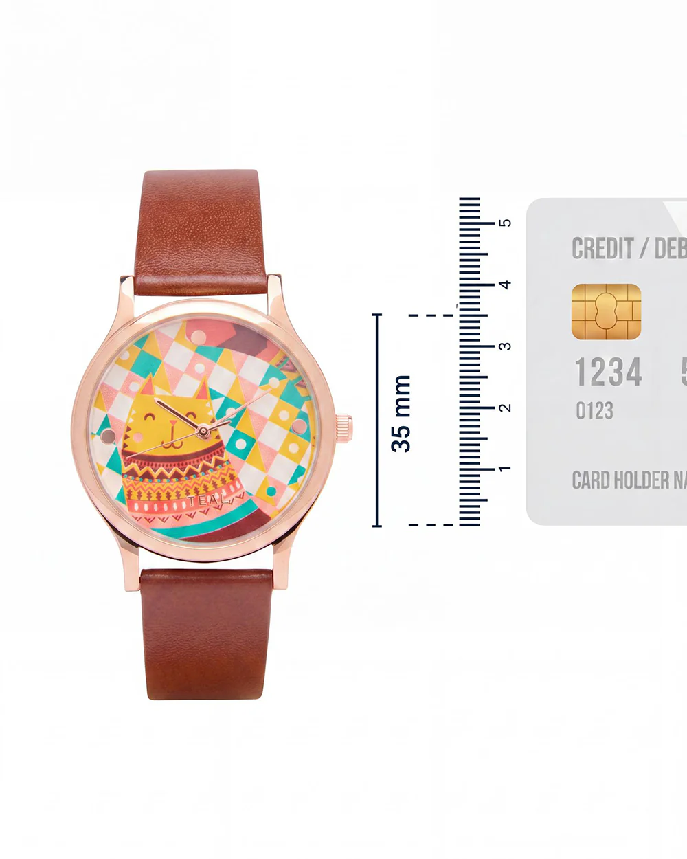 TEAL by Chumbak Aztec Cats Wrist Watch - Image 5