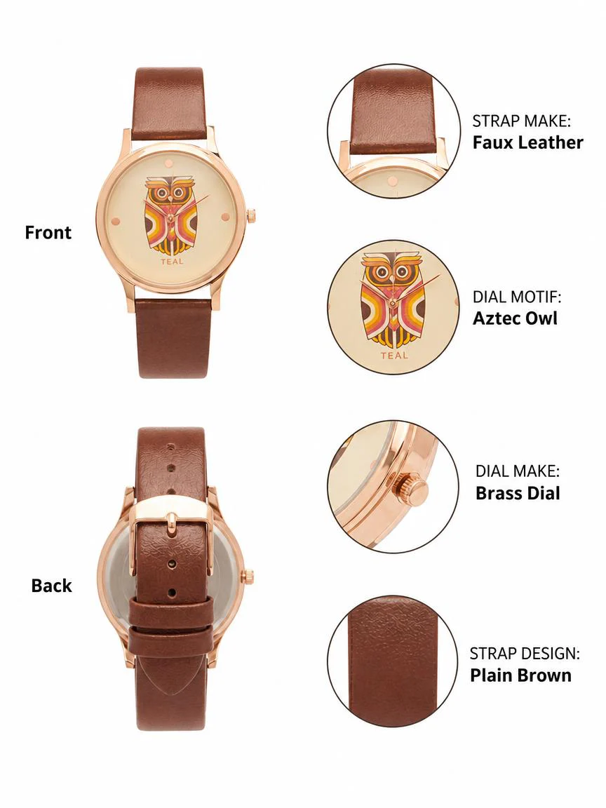 TEAL by Chumbak Aztec Owl Wrist Watch - Image 3