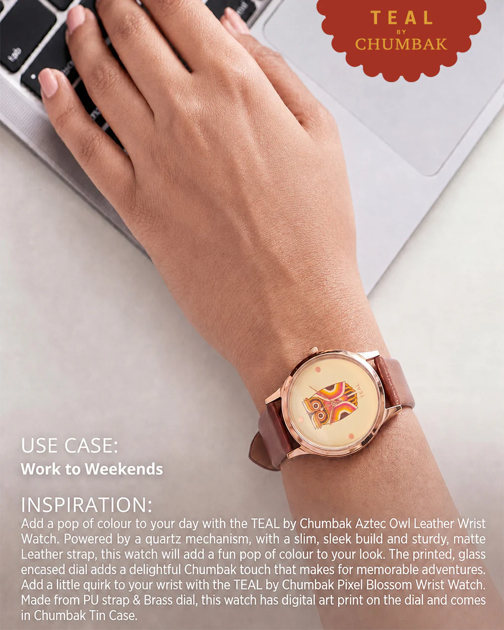 TEAL by Chumbak Aztec Owl Wrist Watch - Image 4