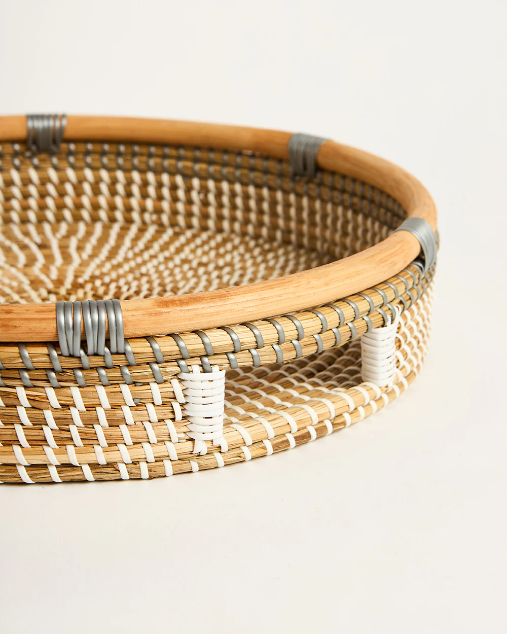 Bali Seagrass Tray, Grey - 40 cm - Image 7