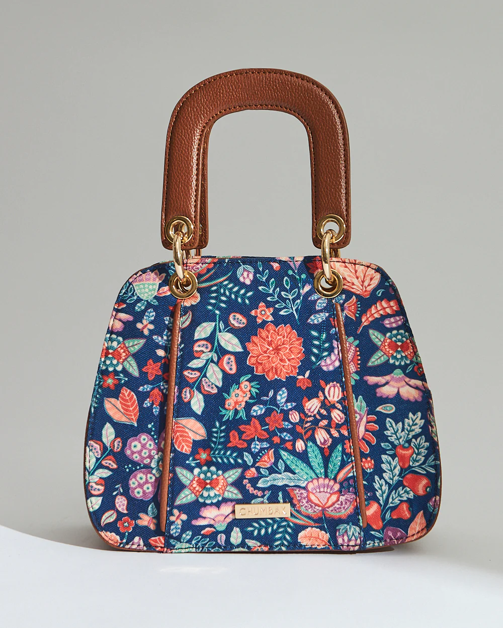 Batik Bloom Hand Bag, Navy - Image 4