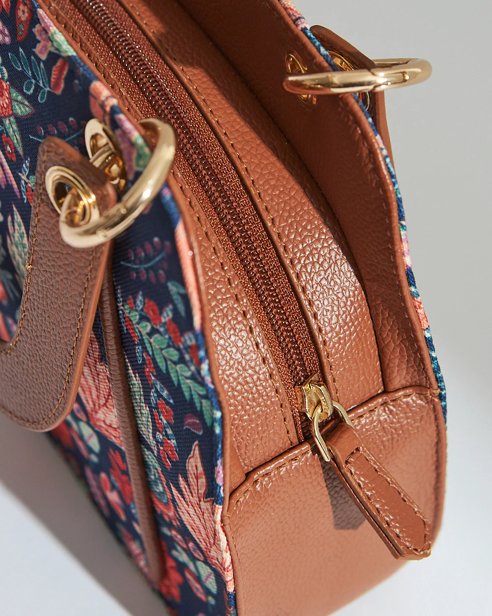 Batik Bloom Hand Bag, Navy - Image 7