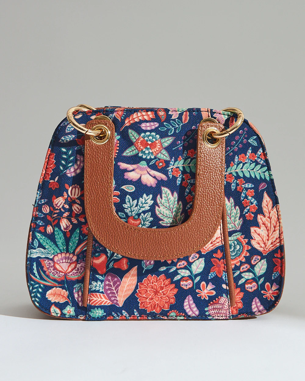 Batik Bloom Hand Bag, Navy - Image 8