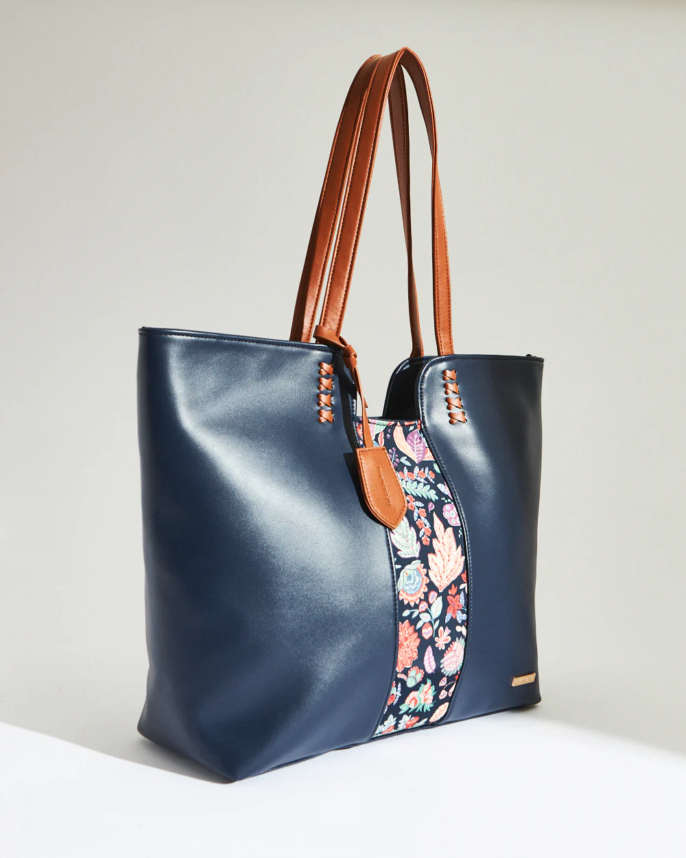 Batik Bloom Tote, Navy - Image 4