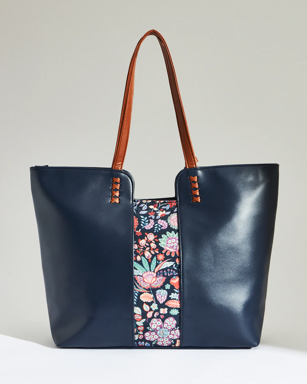 Batik Bloom Tote, Navy - Image 7