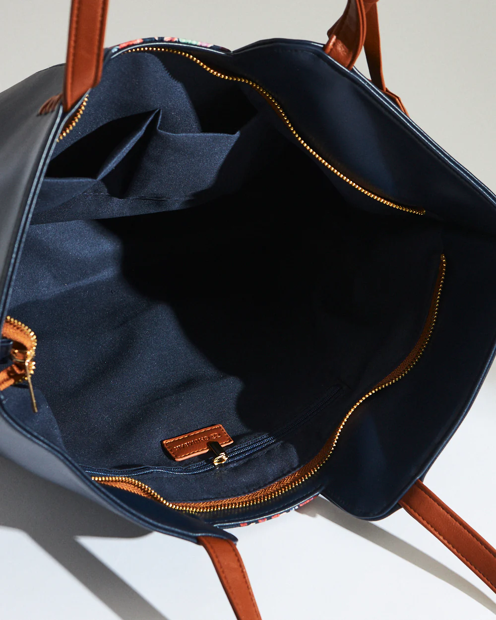 Batik Bloom Tote, Navy - Image 8