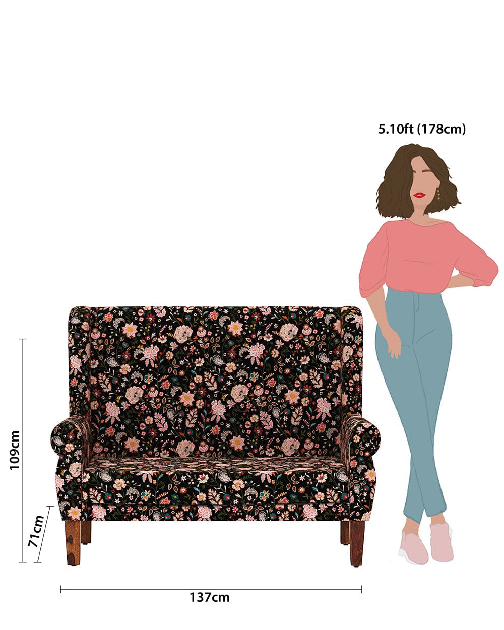 Begum Love Seat-Bohemian Palampore - Image 7