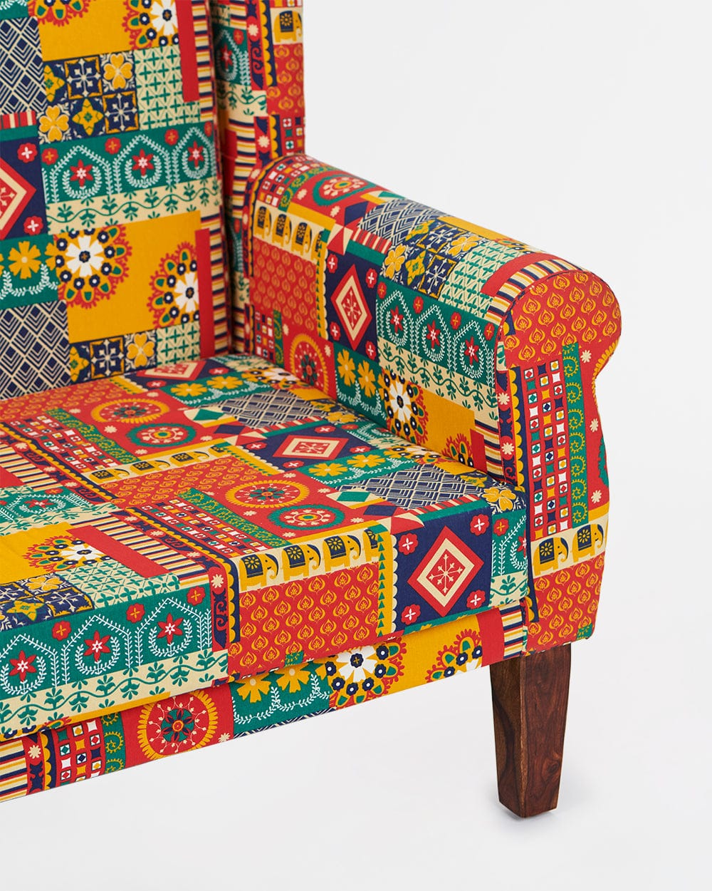 Begum Loveseat - 2 Seater, Floral Swirls - Image 6