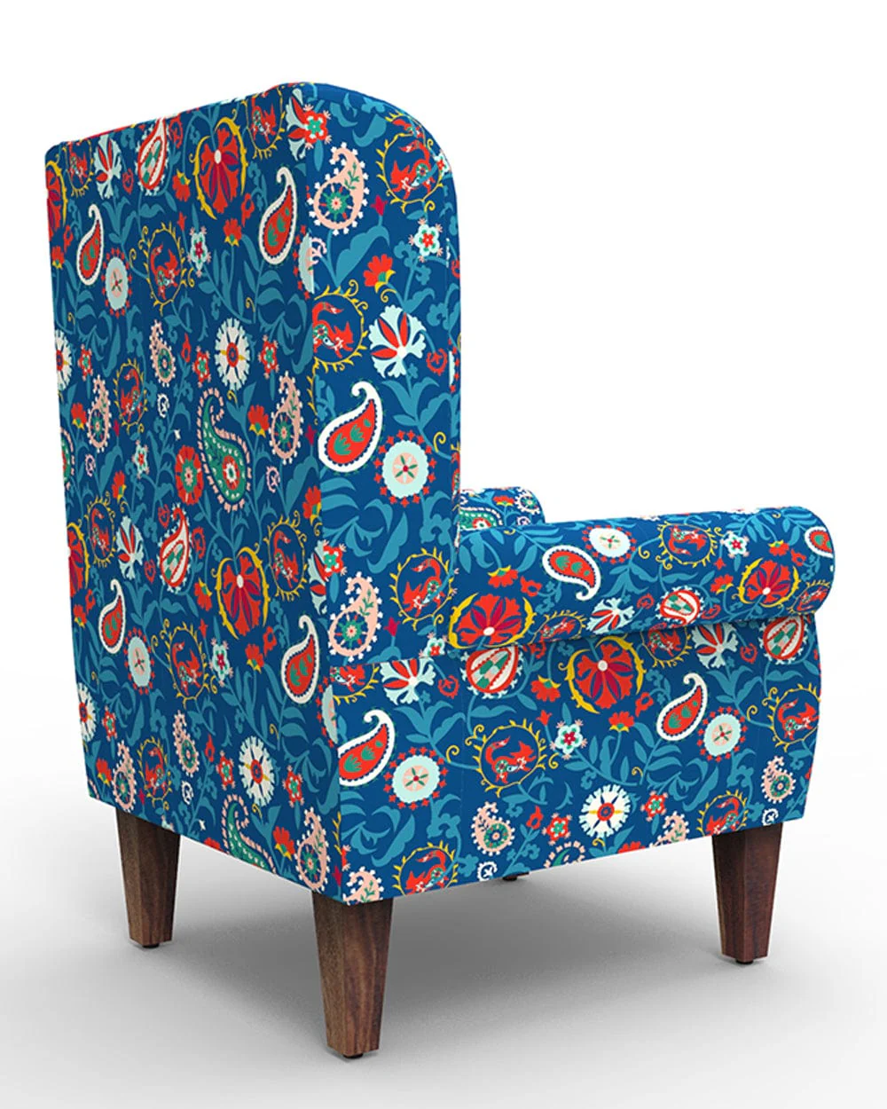 Begum Wing Chair - India Paisleys Blue - Image 4