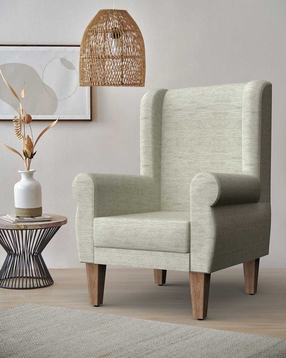 Begum Wing Chair - Plain - Image 63