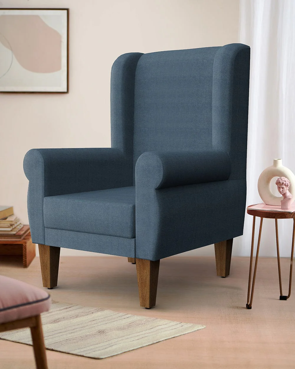 Begum Wing Chair - Plain - Image 79