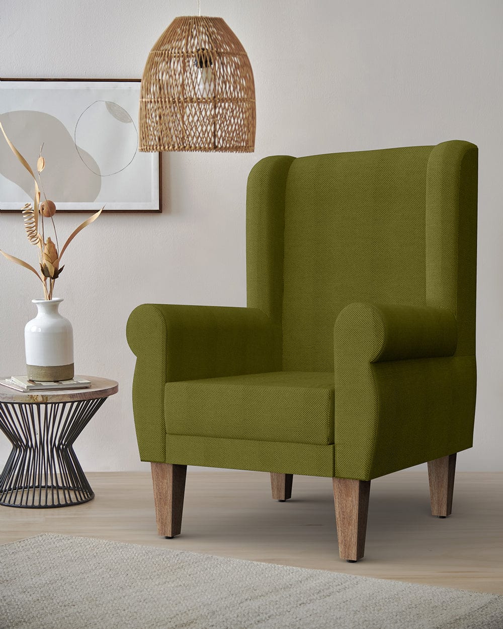 Begum Wing Chair -Savanna Green