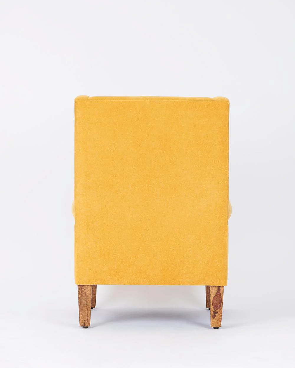 Begum Wing Chair Velvet - Mustard - Image 5