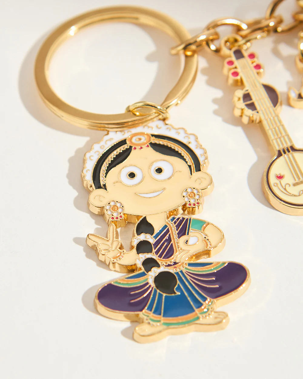 Bharatnatyam Metal Keychain - Image 2