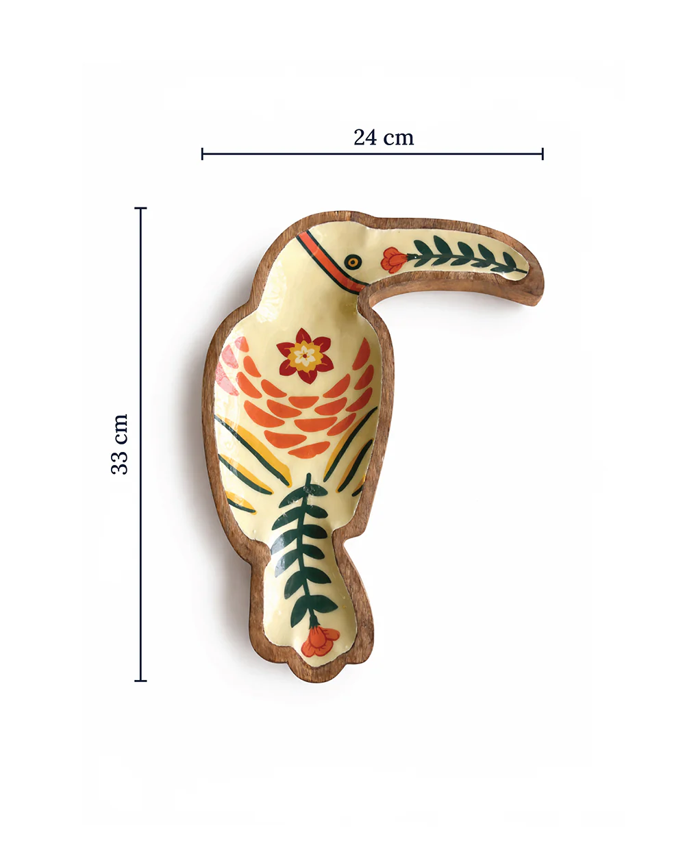 Birdie Wooden Platter-cum-Wall Décor ( Large) | Citrus Zest - Image 4