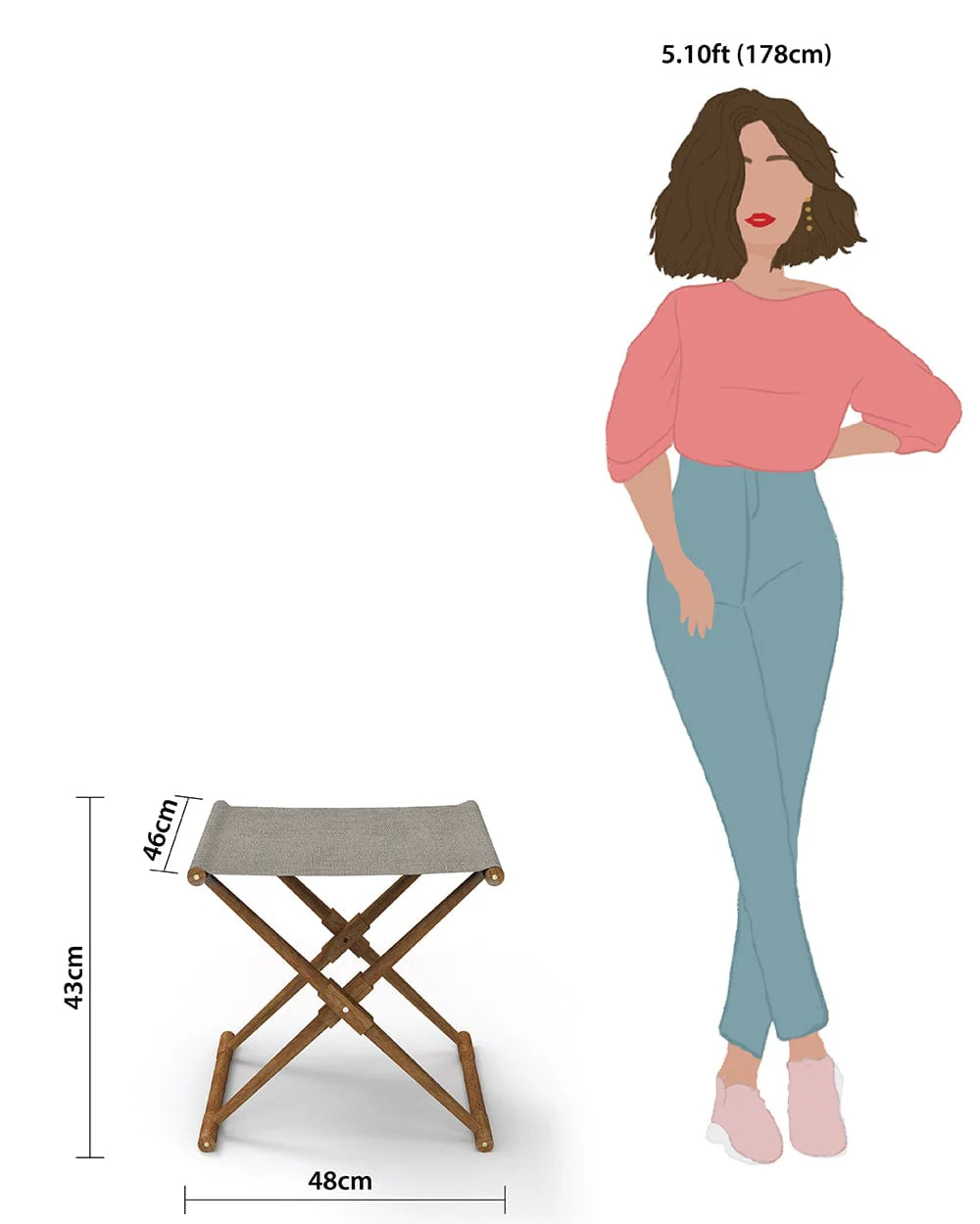 Bistro Foldable Stool - Bangalore Grey - Image 6
