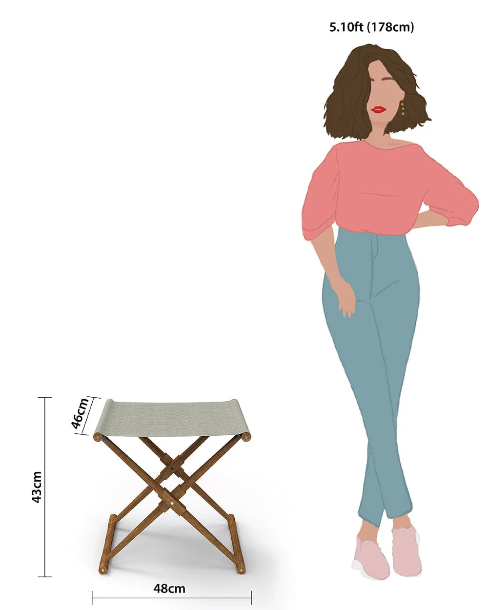 Bistro Foldable Stool - Srilanka Ivory - Image 7