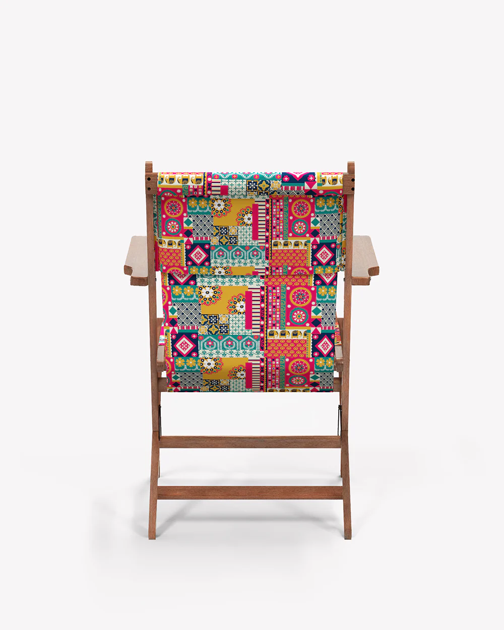 Bistro Folding Chair Floral Swirls Red - Image 3