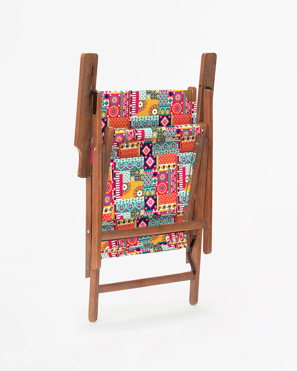 Bistro Folding Chair Floral Swirls Red - Image 5