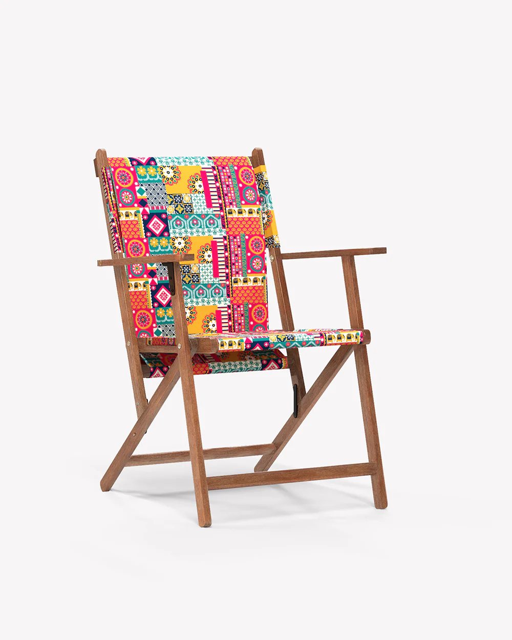 Bistro Folding Chair Floral Swirls Red - Image 6