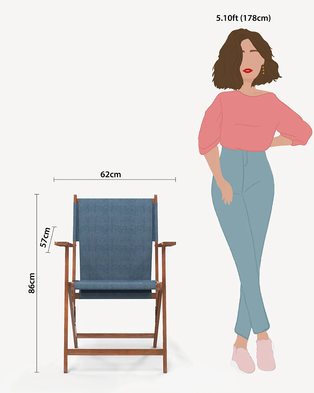 Bistro Folding Chair Sailor Blue - Image 9
