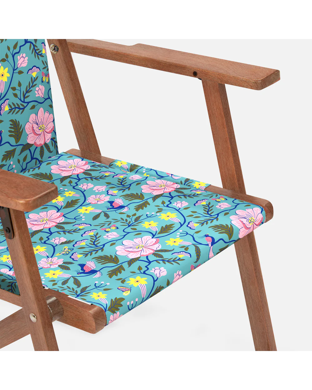 Bistro Folding Chair Spring Bloom Teal - Image 5