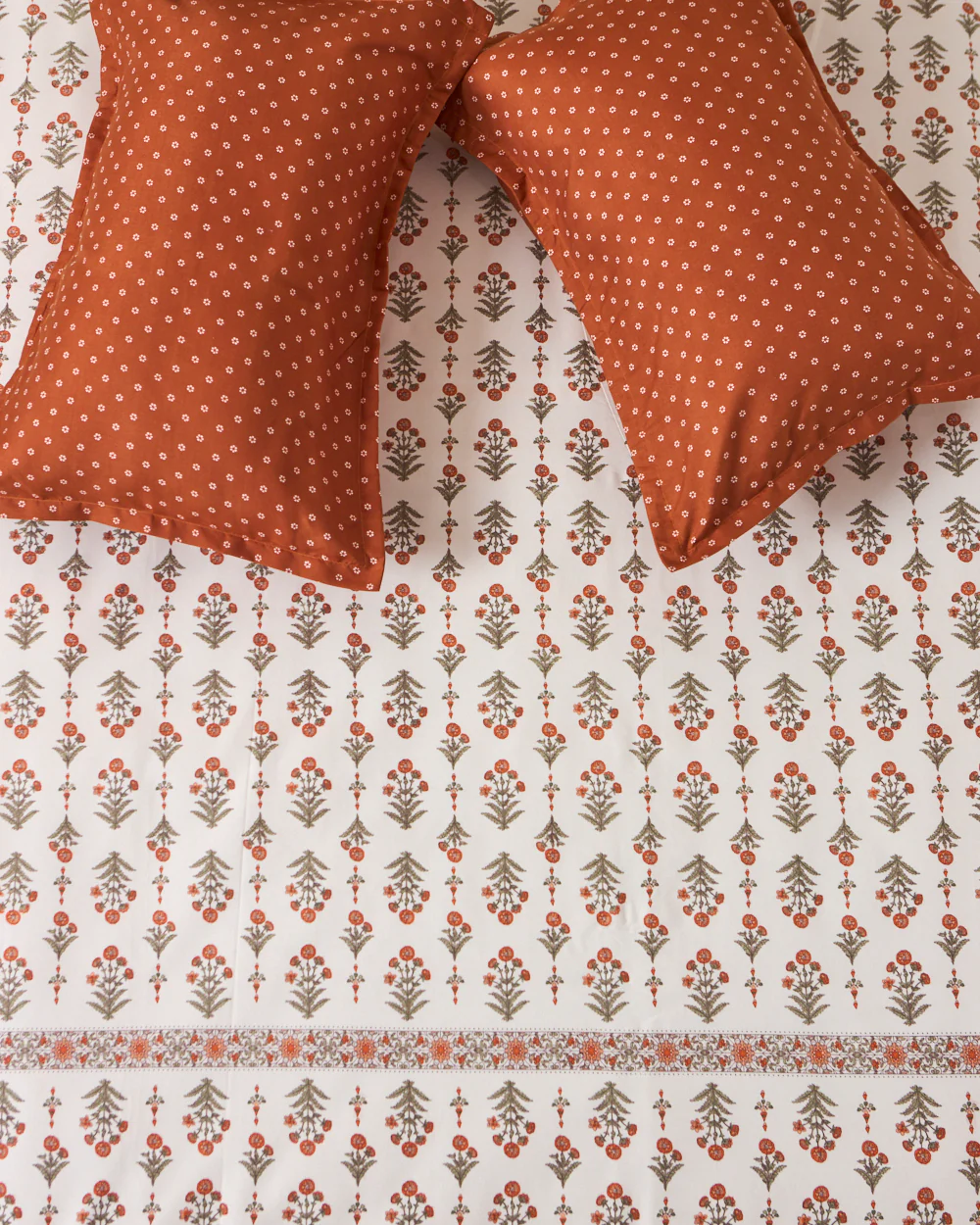 Block Print - Queen Size Bedsheet Polycotton - Image 2