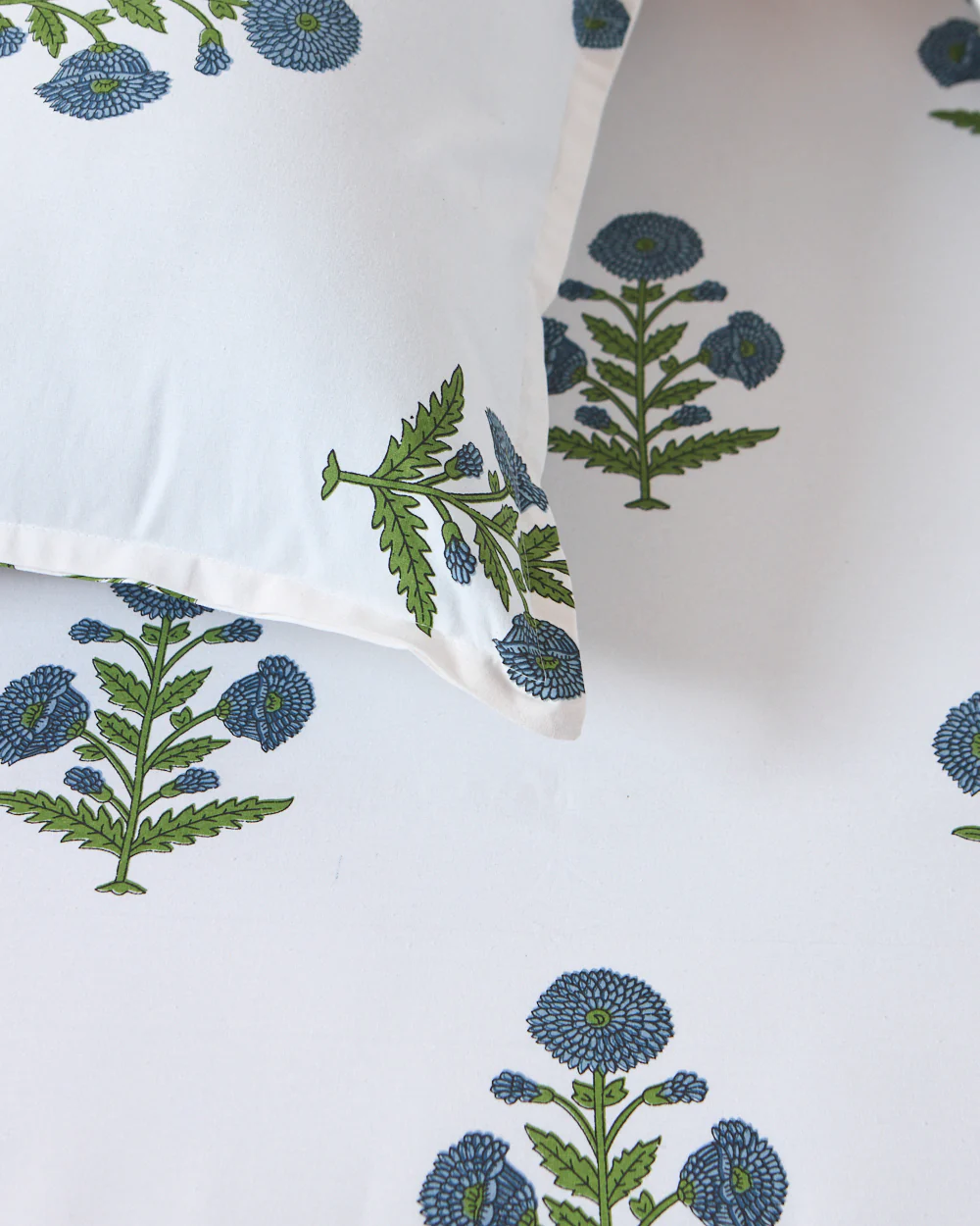 Bloomin’ Boota – Blue Floral Bedsheet Set 180TC - Image 3