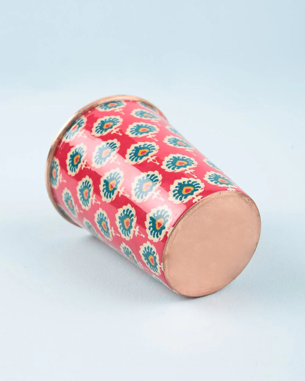 Indian Floral Copper Tumbler - Large - Image 4