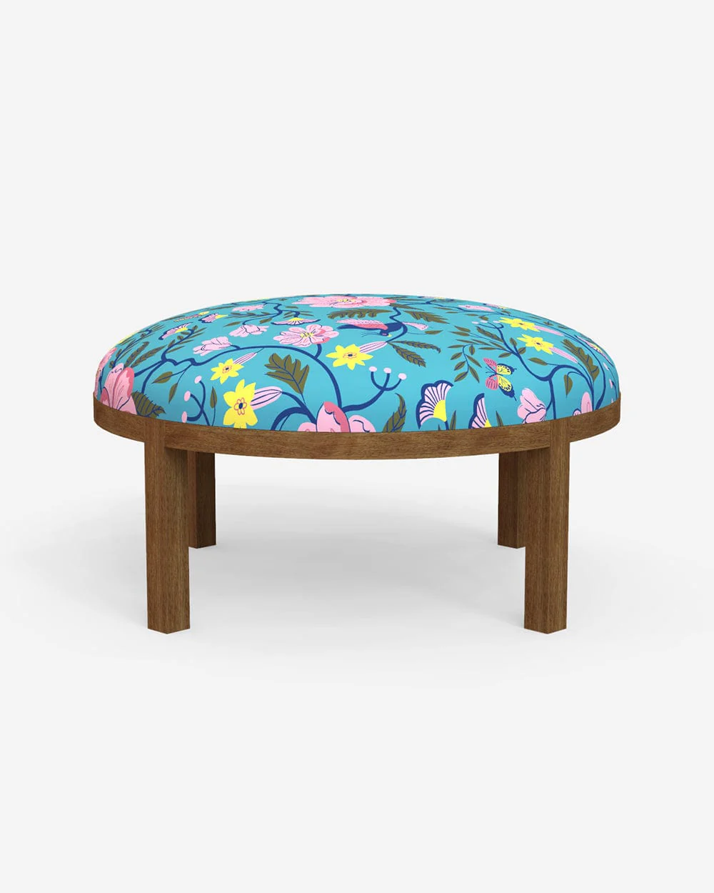 Bohemian Ottoman - Spring Bloom Teal - Image 2
