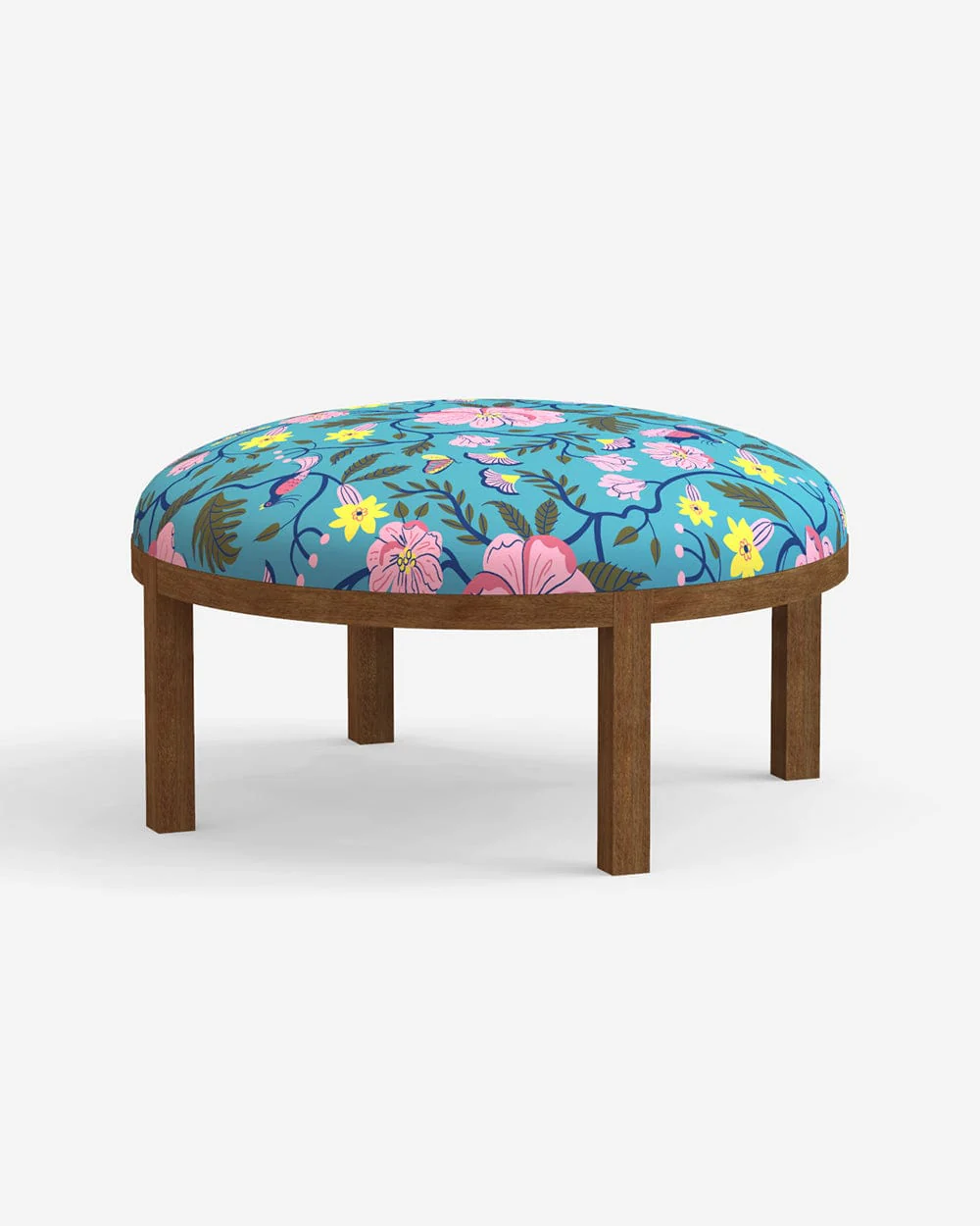 Bohemian Ottoman - Spring Bloom Teal - Image 3