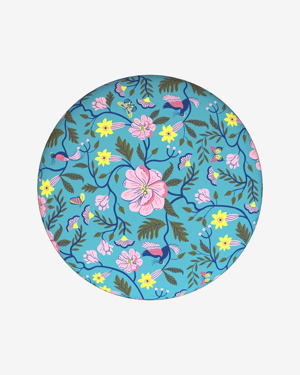 Bohemian Ottoman - Spring Bloom Teal - Image 4