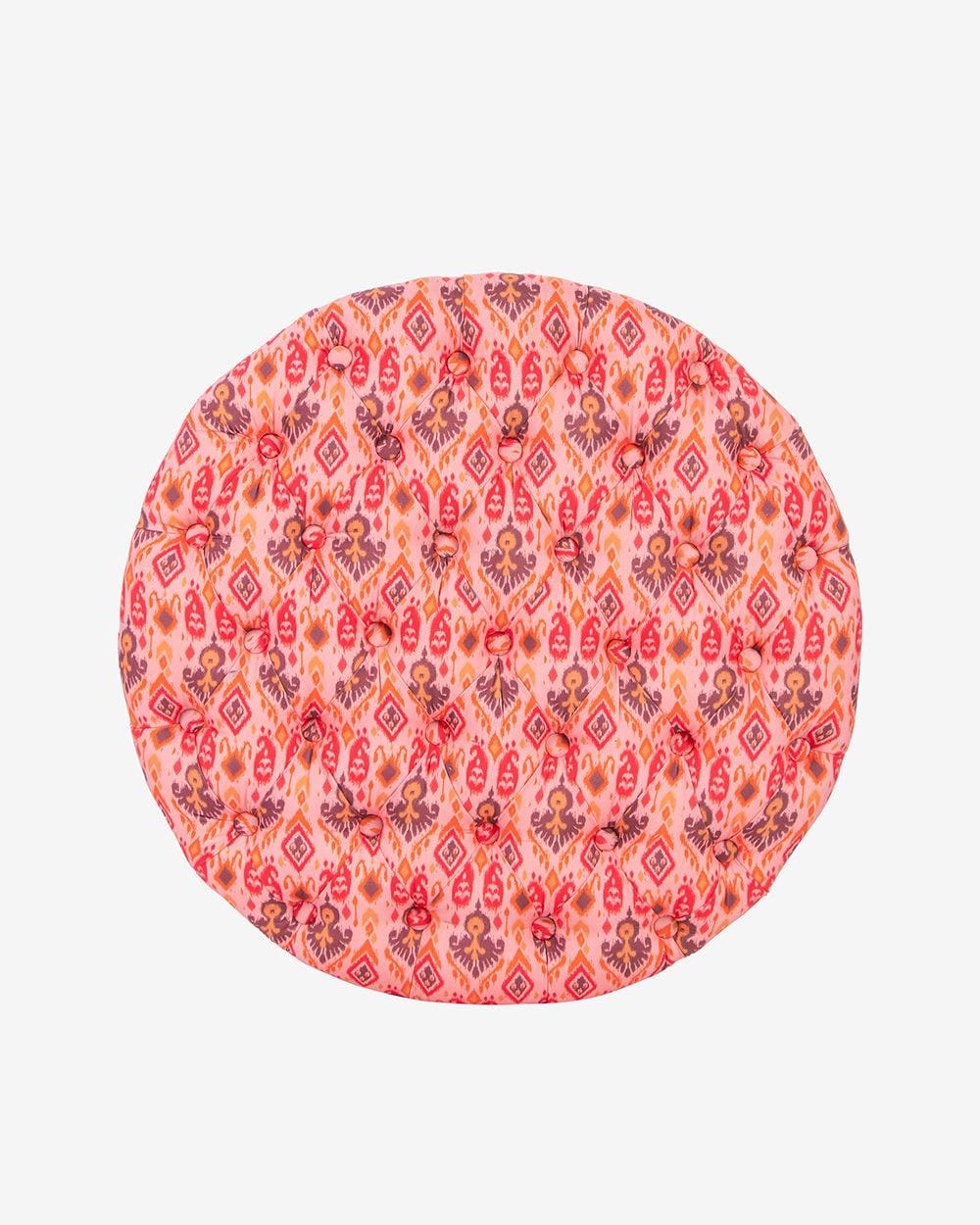 Bohemian Storage Ottoman - Pink Ikkat - Image 5