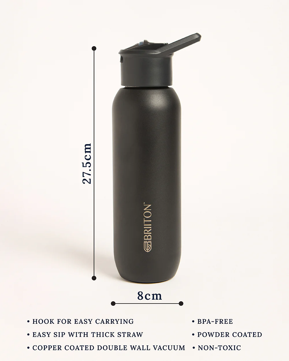 Christa Vacuum Bottle, 630 ml | Black - Image 4
