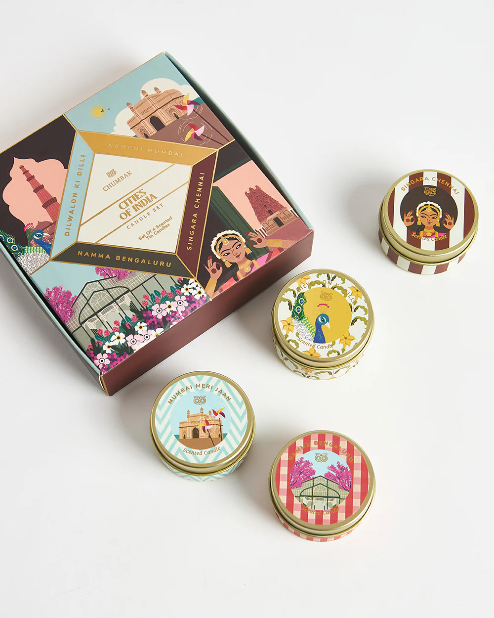 Cities of India Tin Candles Gift Box | Set of 4 - Image 3