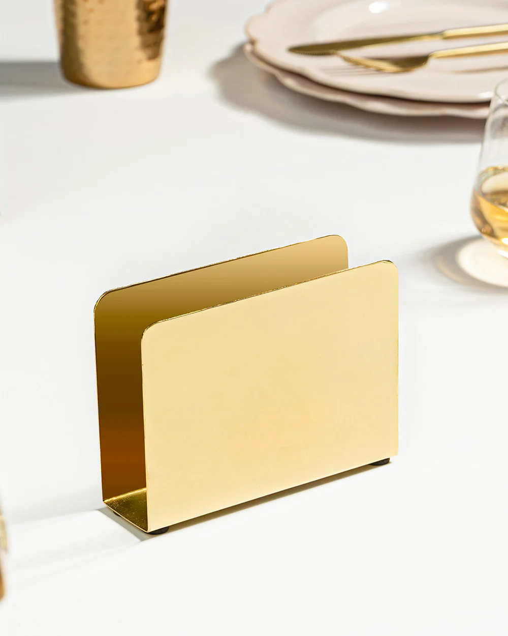 Classic Gold Napkin Holder - Rectangle - Image 2