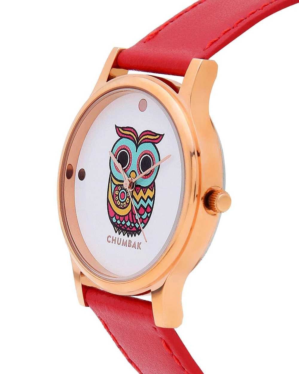TEAL by Chumbak Classic Owl Red Wrist Watch - Image 4
