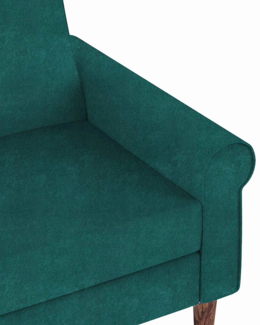 Colonial Couch 2 Seater Green Velvet Dark Green - Image 3