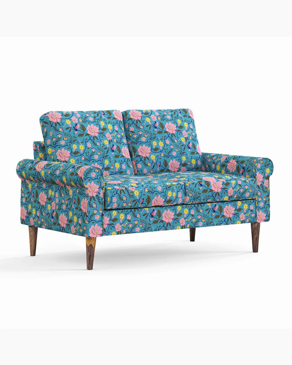 Colonial Couch 2 Seater Spring Bloom Teal - Image 4