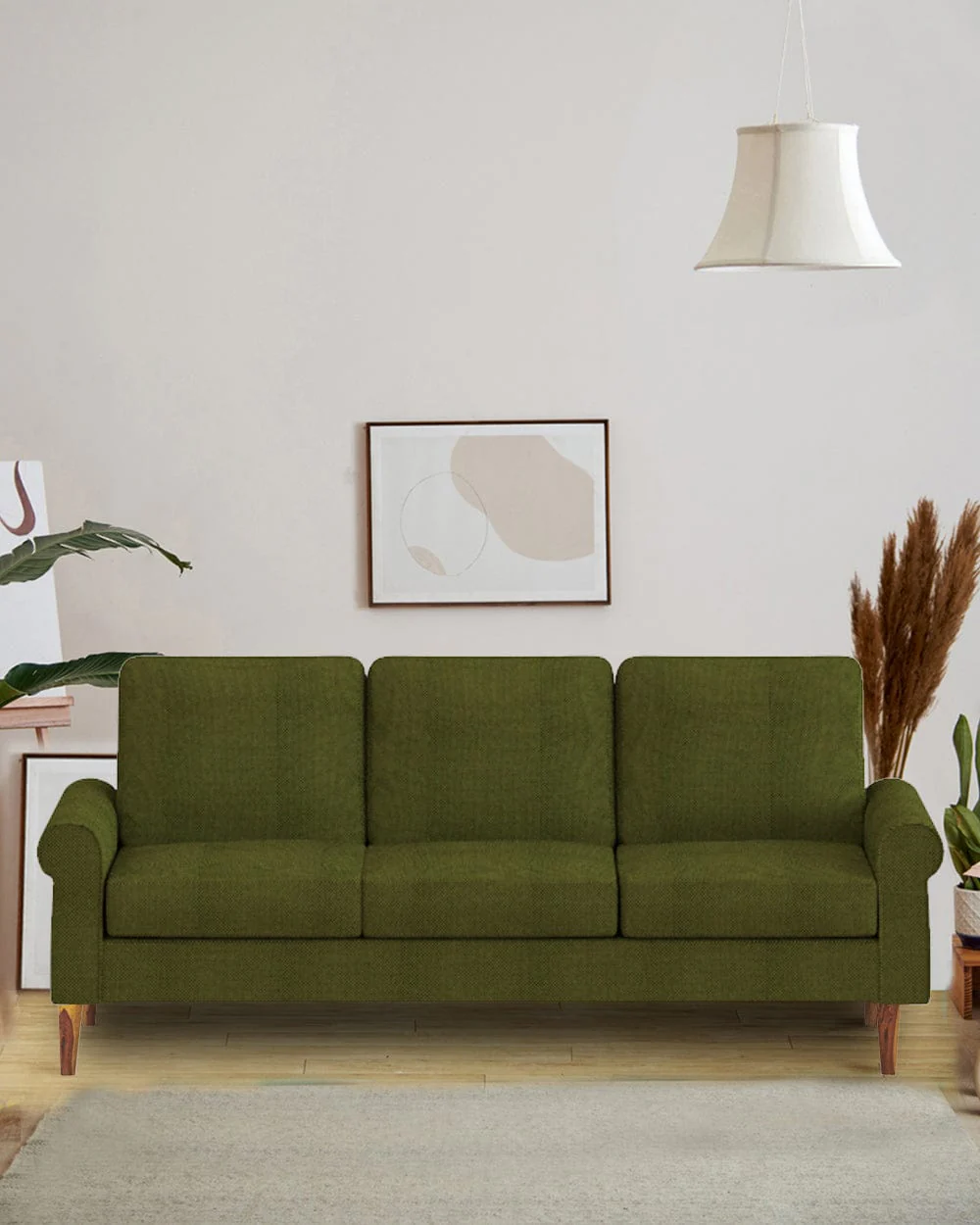 Colonial Couch 3 Seater Savanna Green Green
