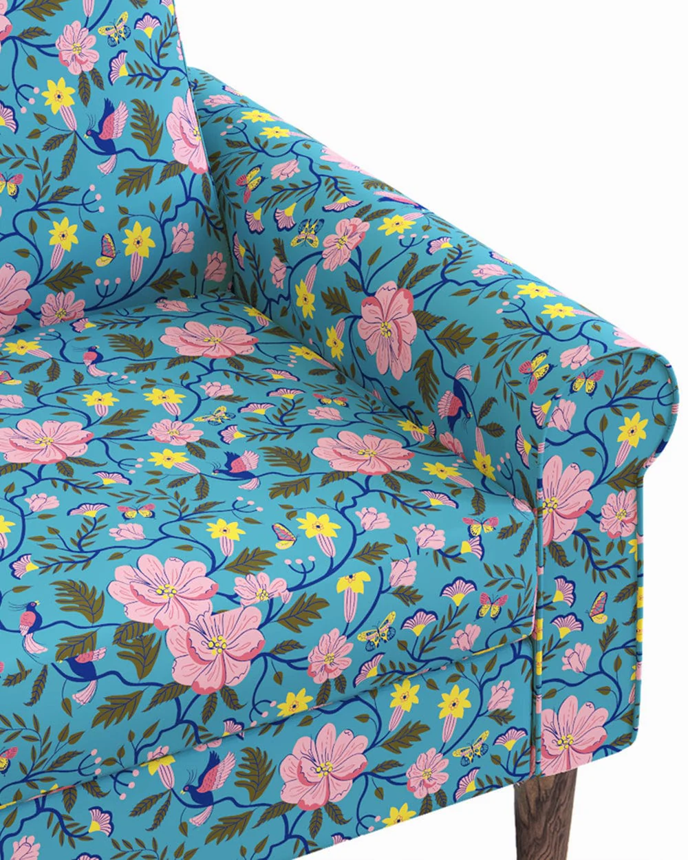 Colonial Couch 3 Seater Spring Bloom Teal - Image 4