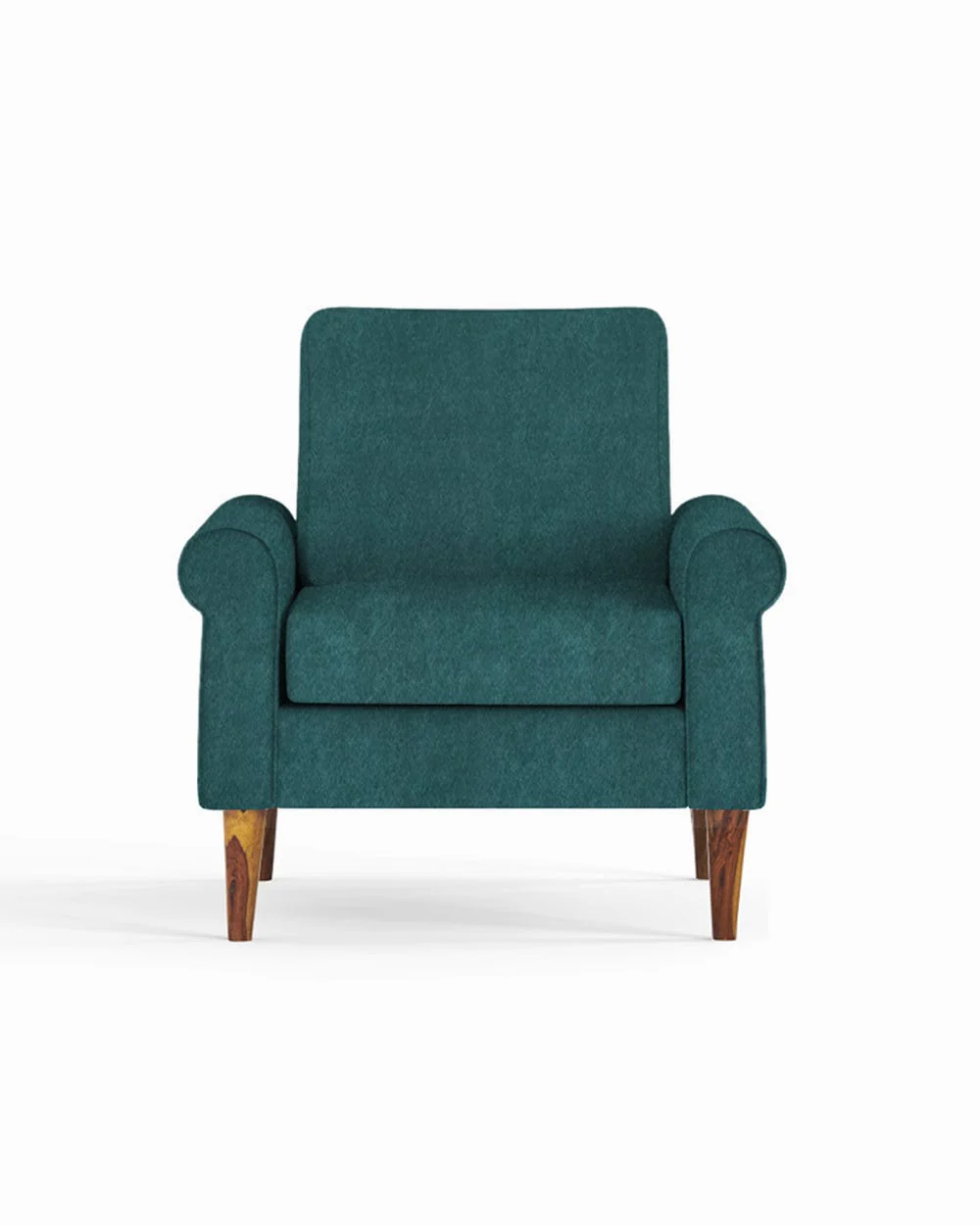Colonial Couch Single Seater Green Velvet Dark Green - Image 2