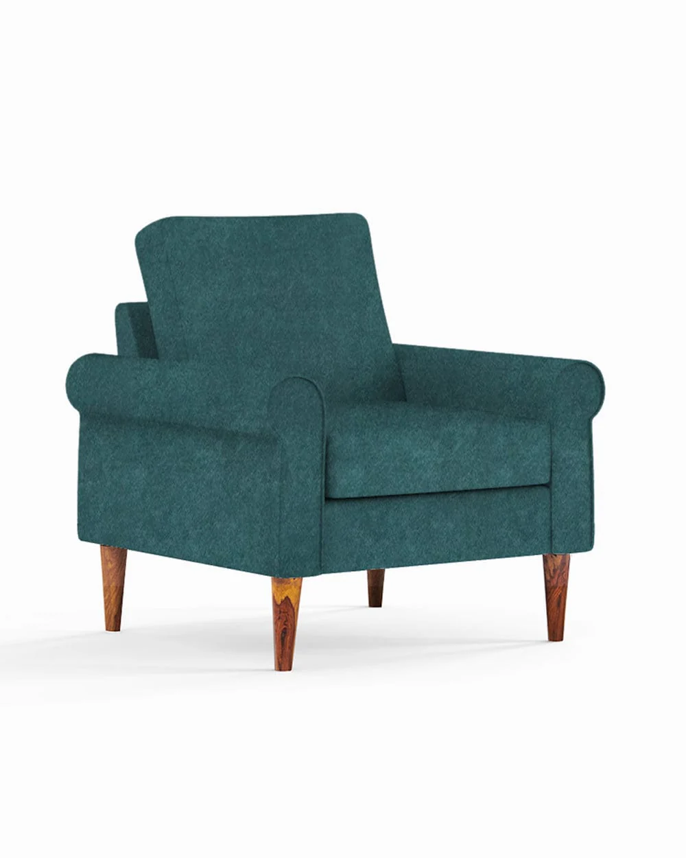 Colonial Couch Single Seater Green Velvet Dark Green - Image 3